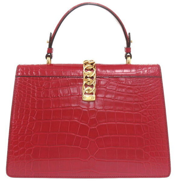 Gucci Sylvie crocodile leather handbag red - Picture 3 of 8